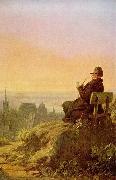 Carl Spitzweg Rast auf dem Weinberg oil